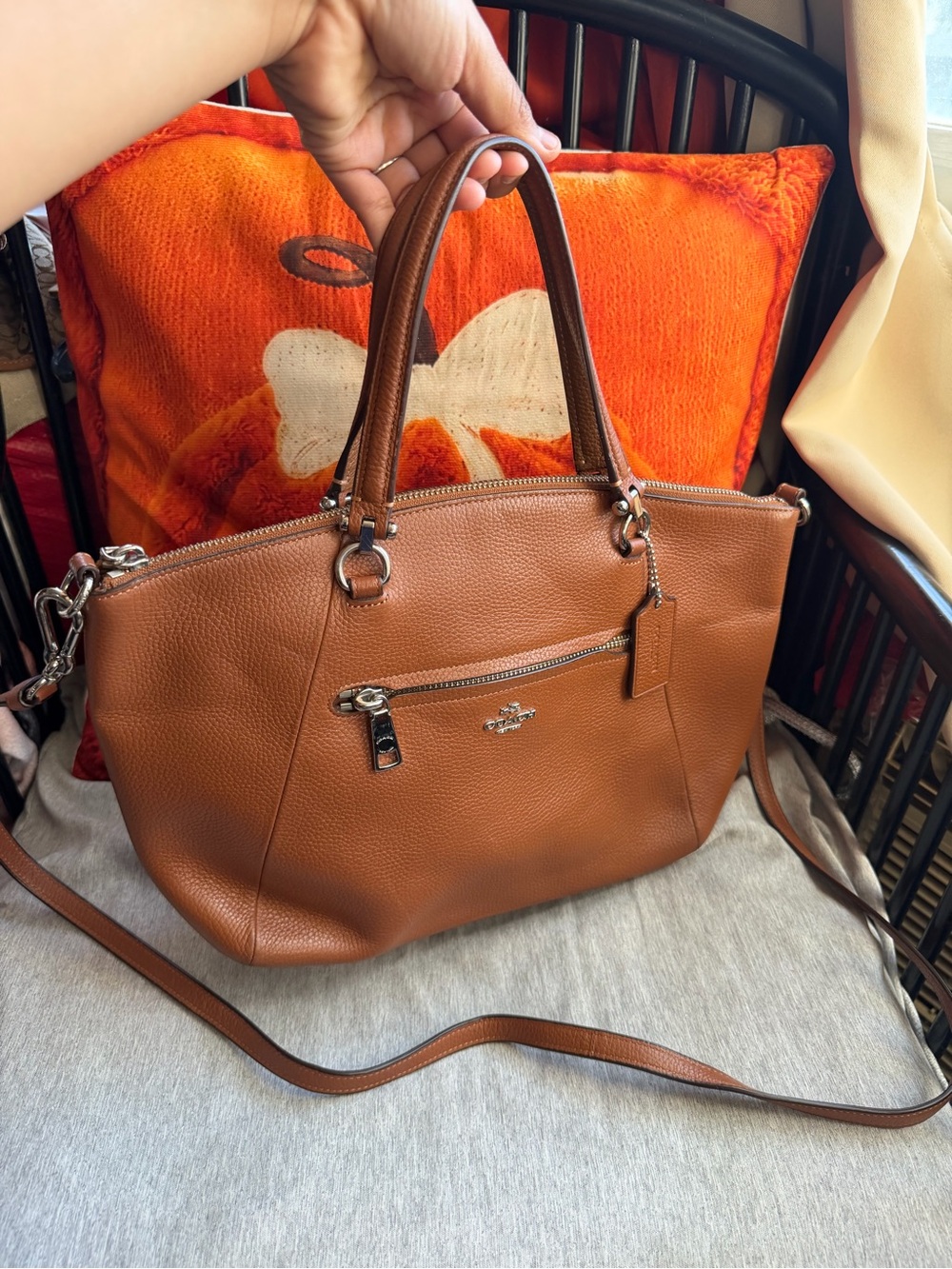 Coach Brown Pebbled Leather Shoulder Tote